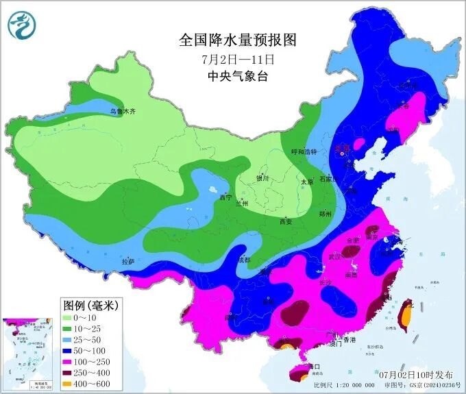 未来十天有2至3个台风生成,华南雨量较常年明显偏多